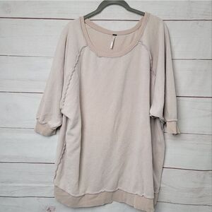 Free People Oversized Found My Friend Pullover Stretchy Sweatshirt Women' sz XS